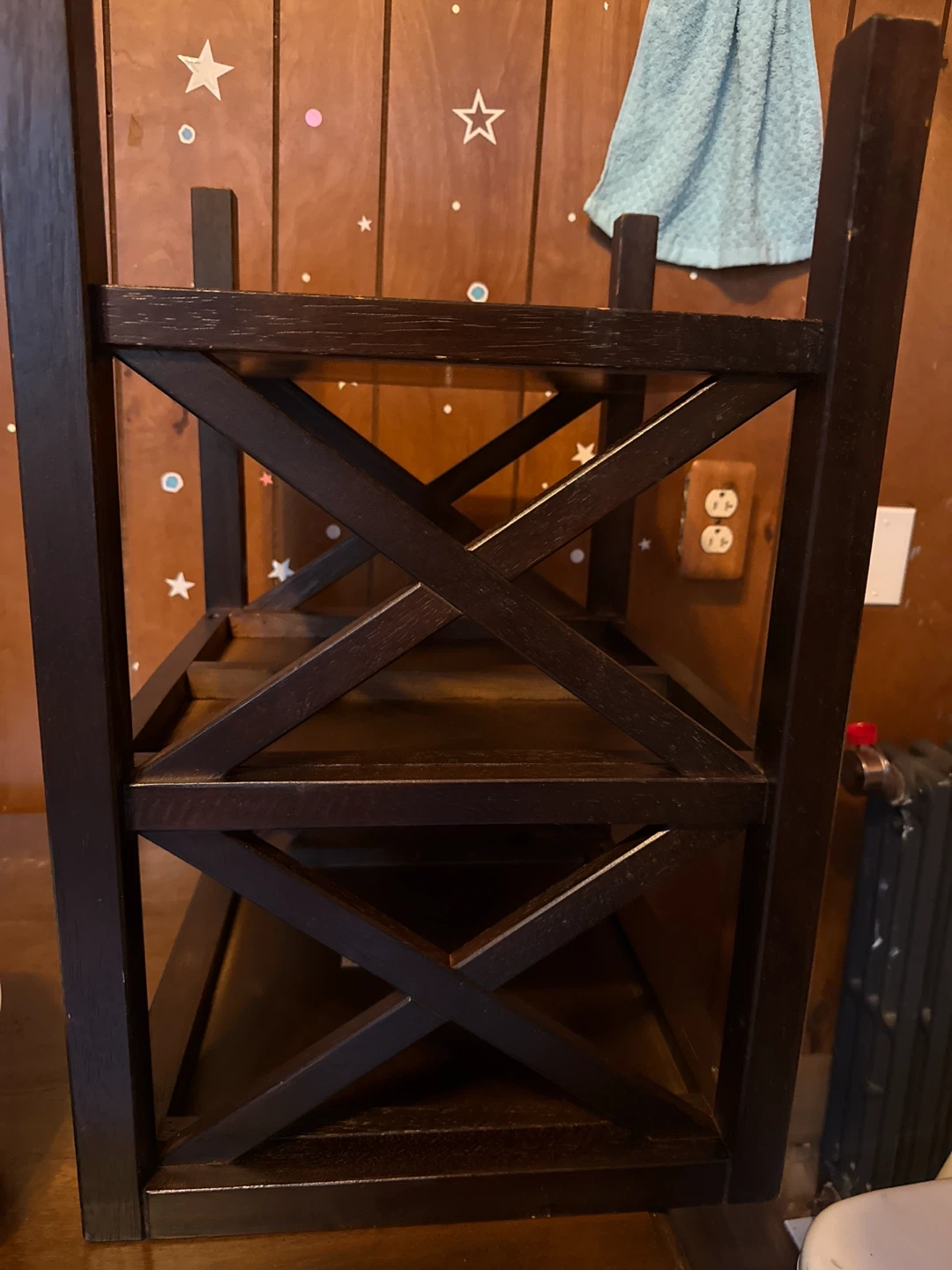 Dark Wood End Table with 2 Shelves - photo 4