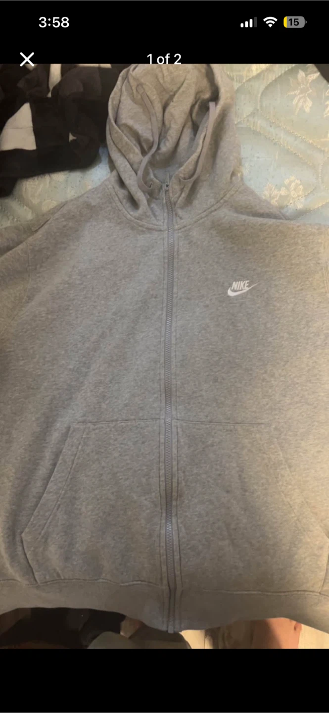 Nike Grey Full Zip Hoodie