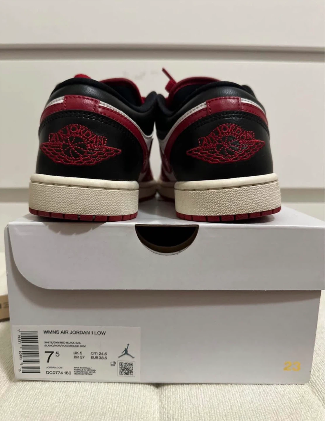 Air Jordan 1 Low Sneakers - White/Red - photo 4