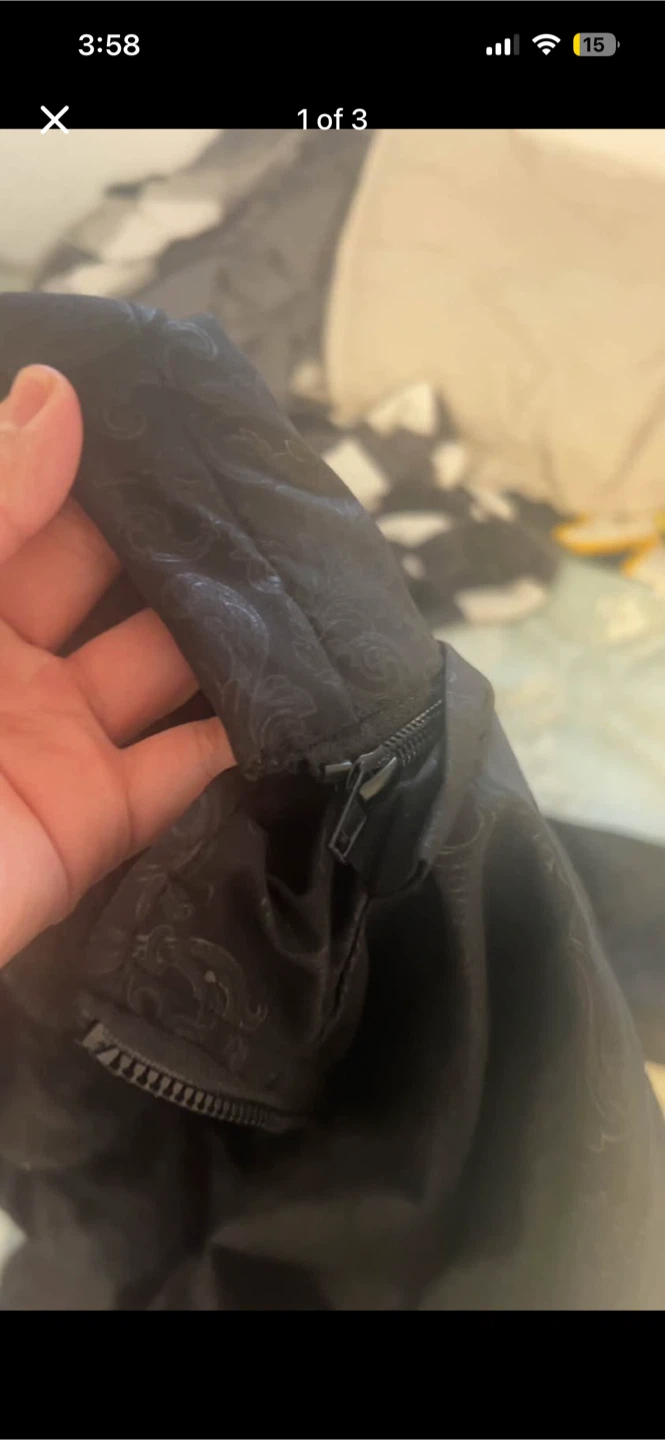 Black Embossed Zip-Up Jacket
