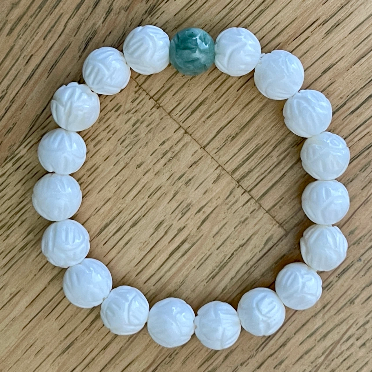 Jadeite & Tridacna shell bracelet (10mm bead) - Good luck - photo 3