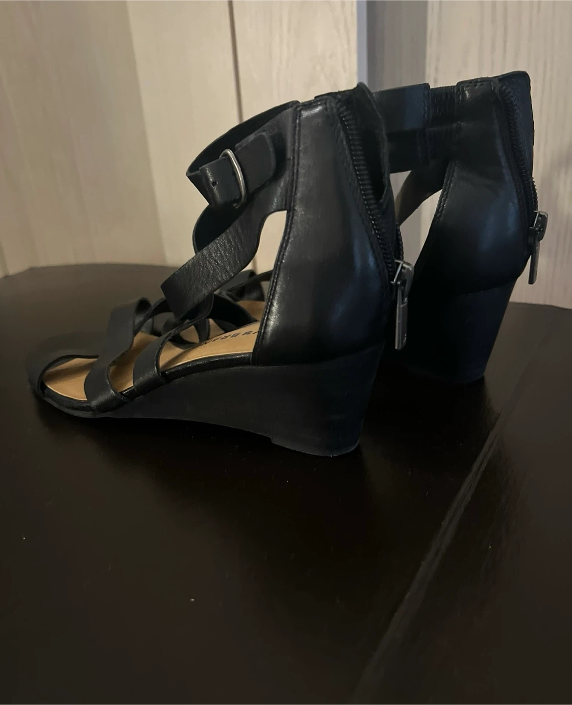 Black Wedge Sandals - photo 3