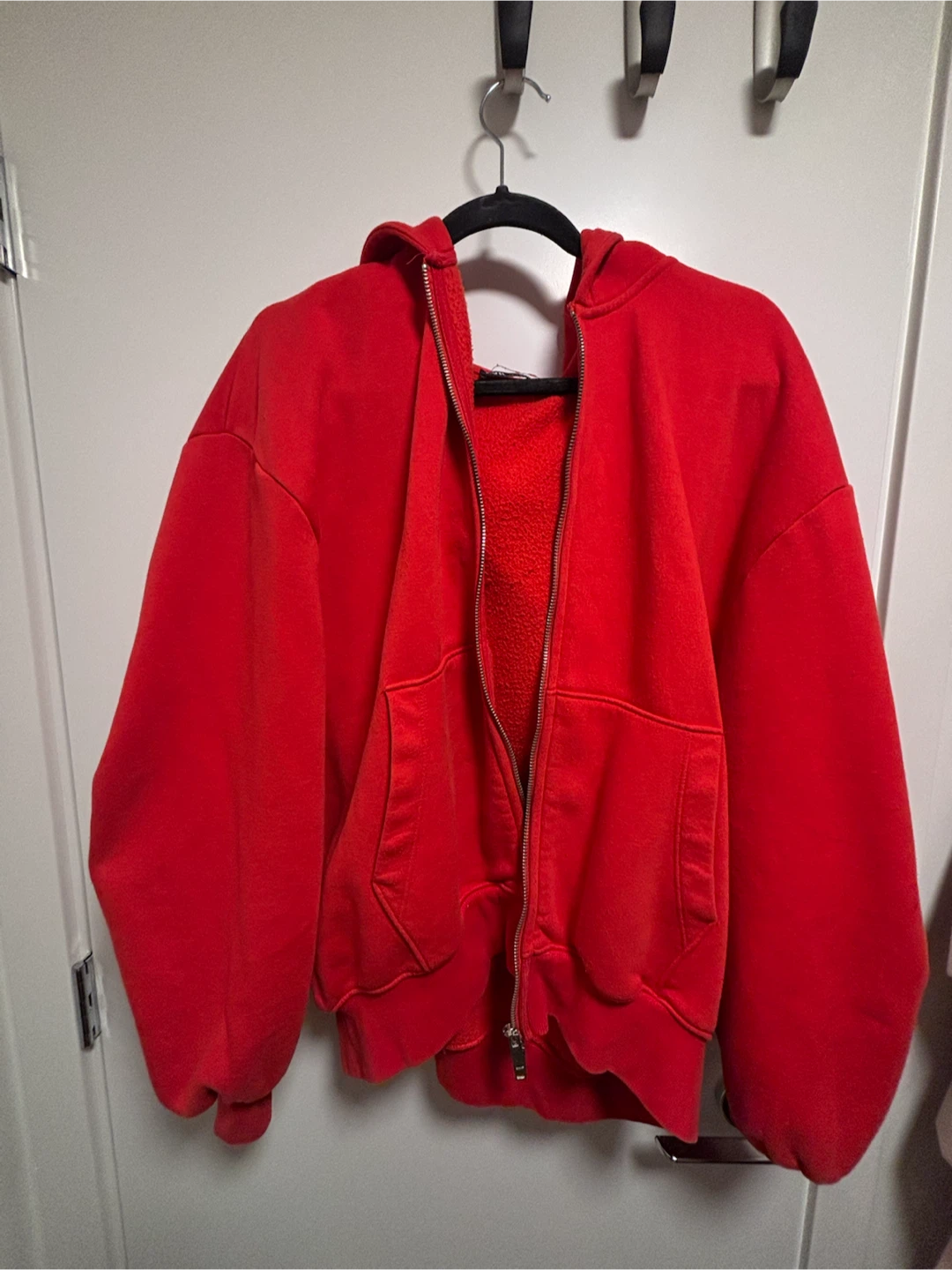 Zara Red Zip-Up Hoodie