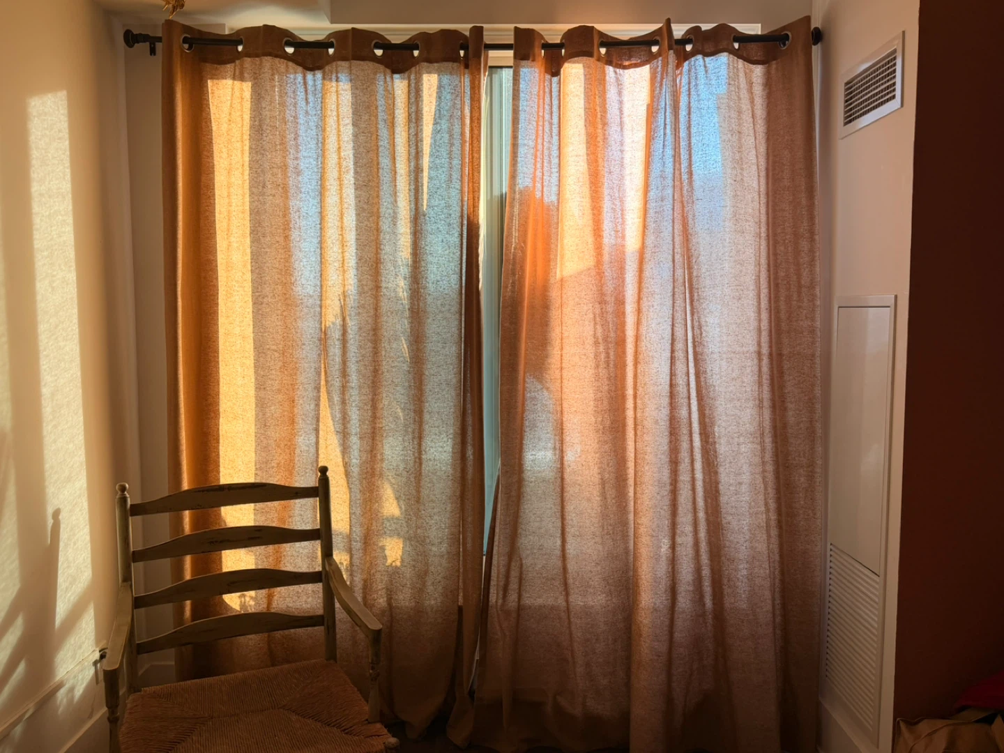 Warm Linen Curtain Panels + Curtain Rod – Set - photo 2