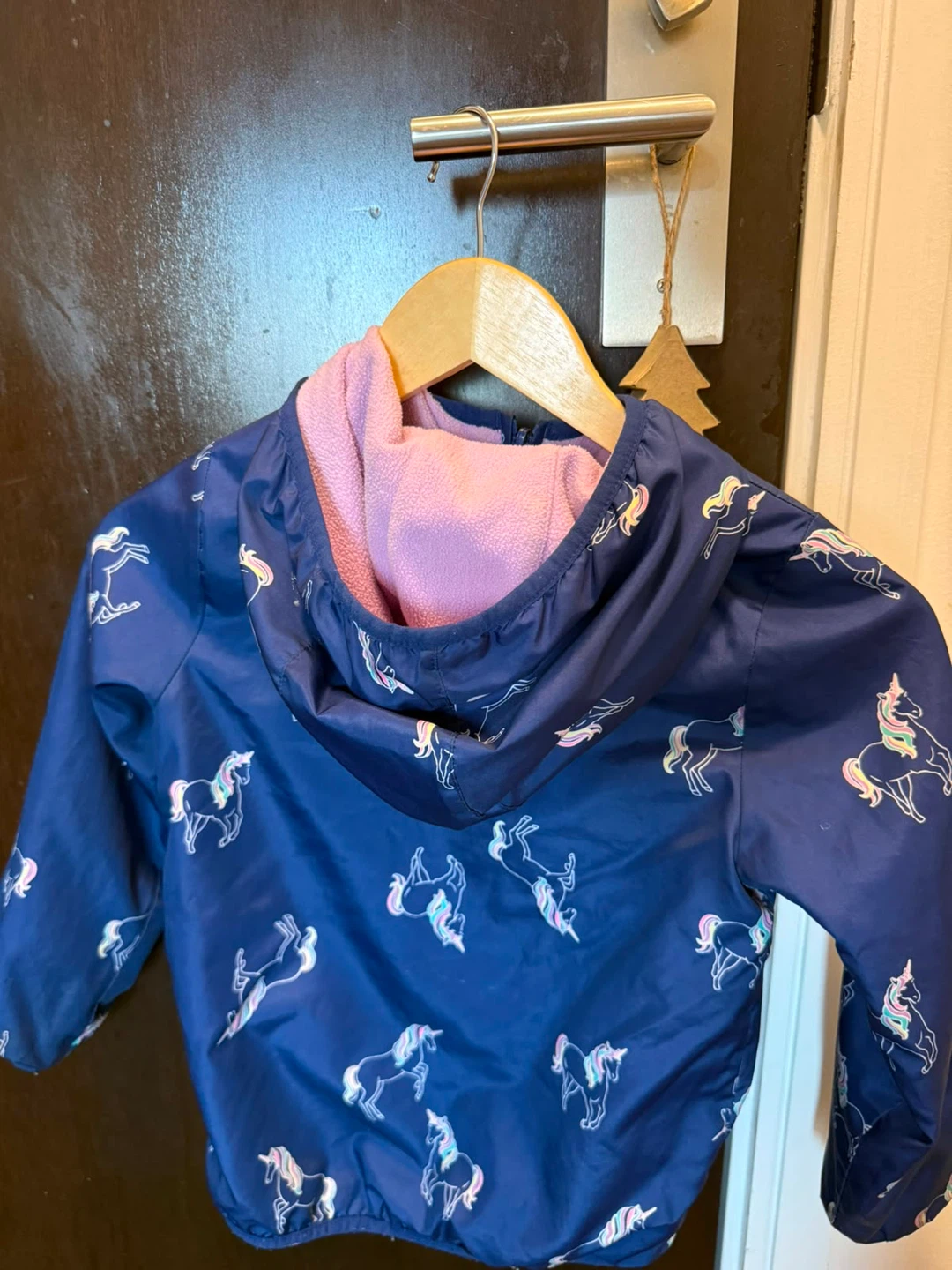 Kids Unicorn Print Hooded Jacket - photo 2