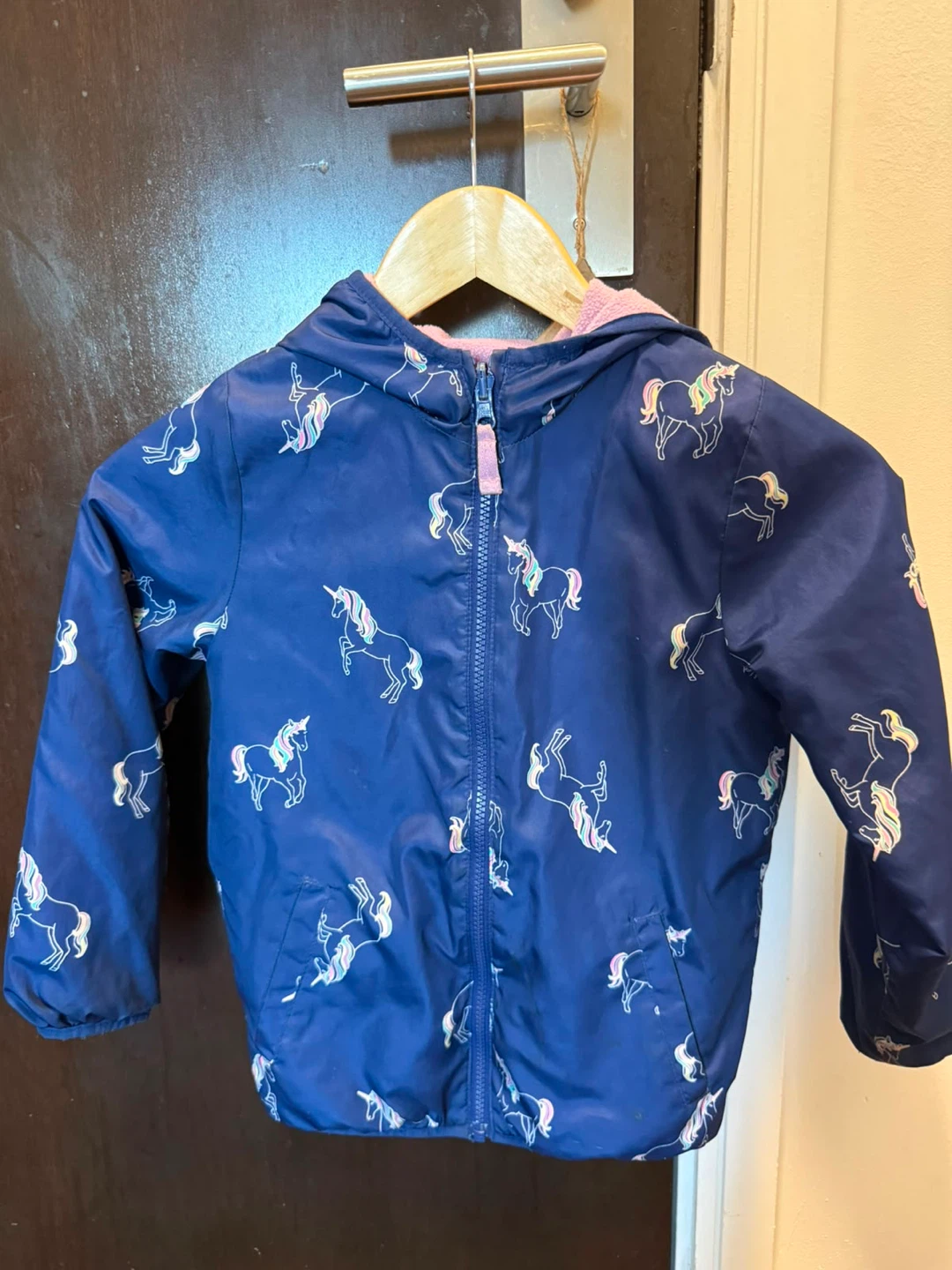 Kids Unicorn Print Hooded Jacket - photo 3