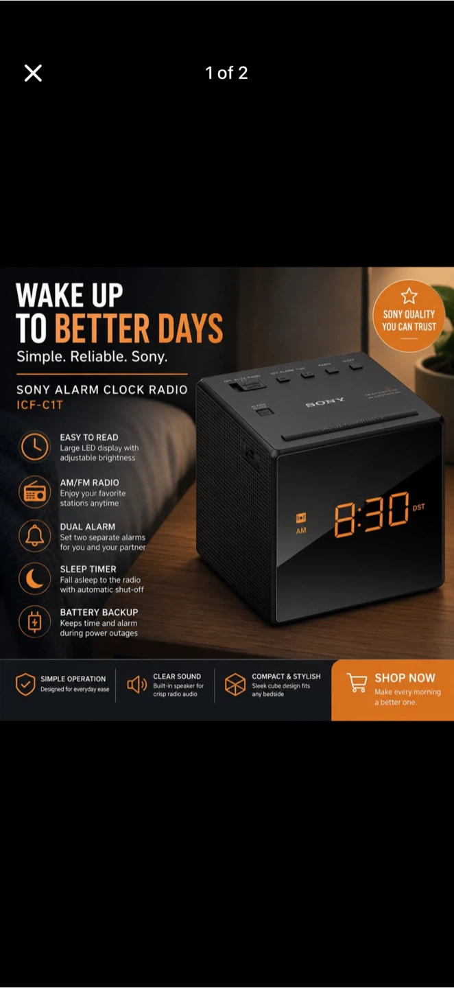 Sony ICF-C1T AM/FM Clock Radio