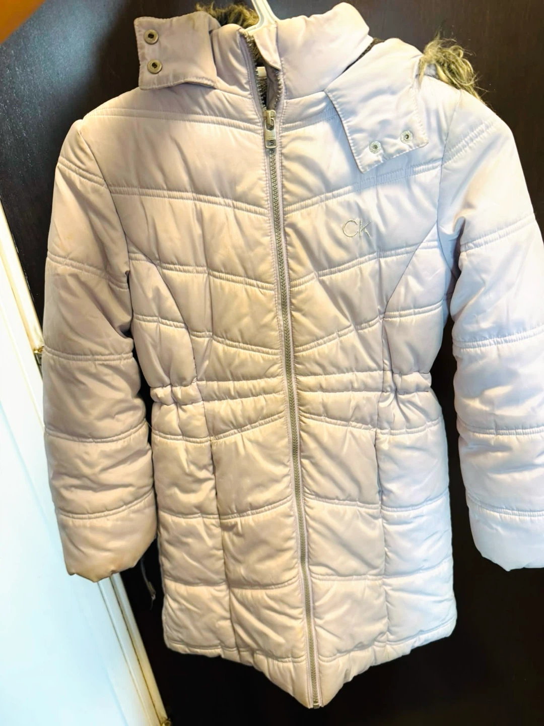 Calvin Klein Puffer Jacket with Fur Hood