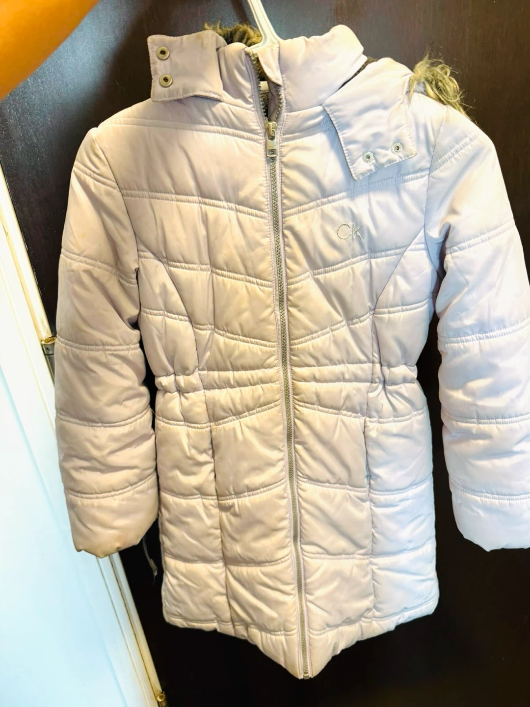 Calvin Klein Puffer Jacket with Fur Hood - photo 2