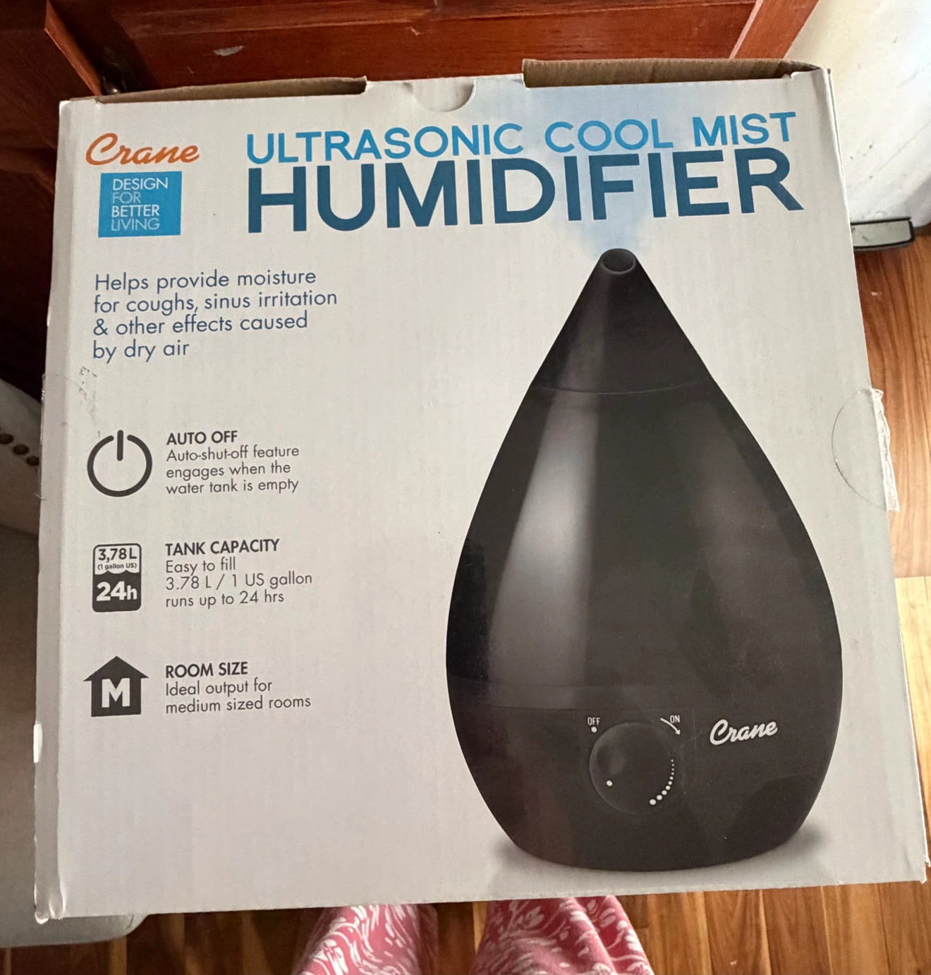 Crane Ultrasonic Cool Mist Air Humidifier - Black - photo 4