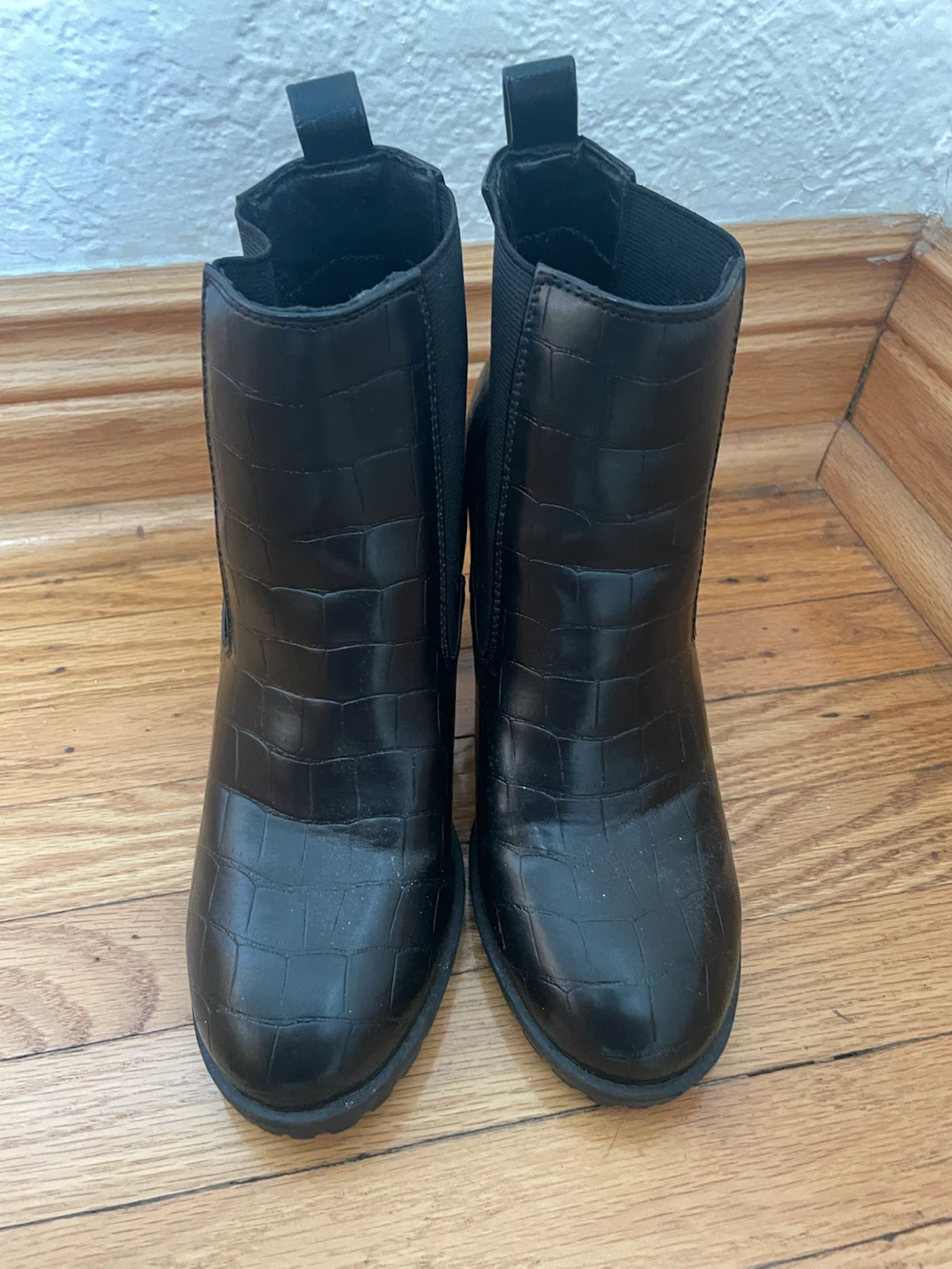 Black Faux crocs Chelsea Boots - photo 2