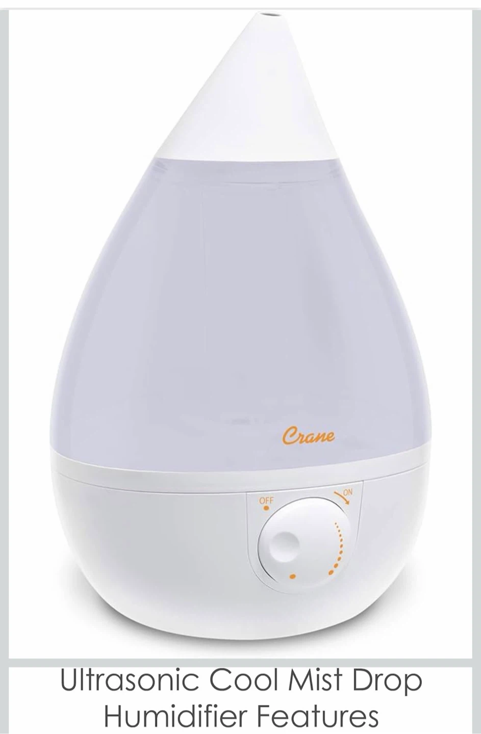 Crane Ultrasonic Cool Mist Drop Humidifier