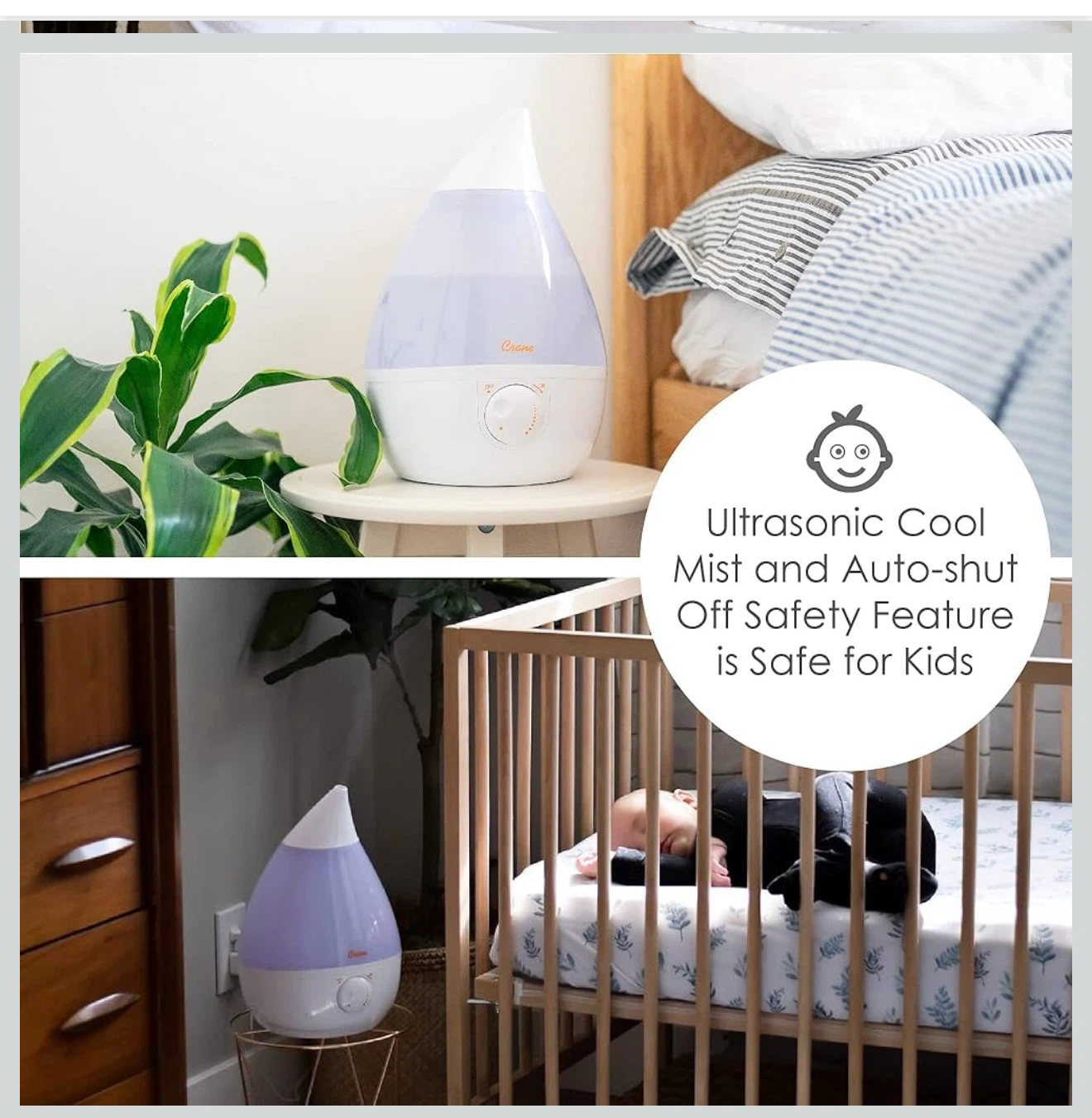 Crane Ultrasonic Cool Mist Drop Humidifier - photo 3