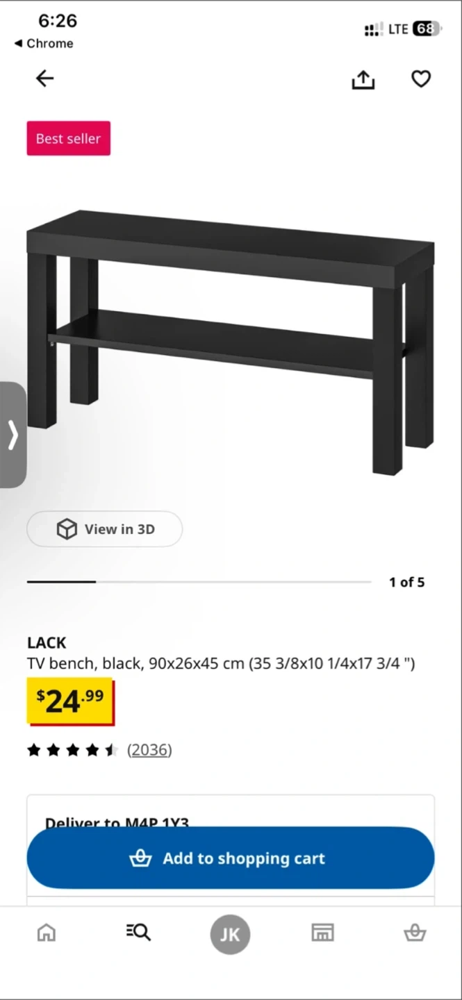 IKEA LACK TV bench, black