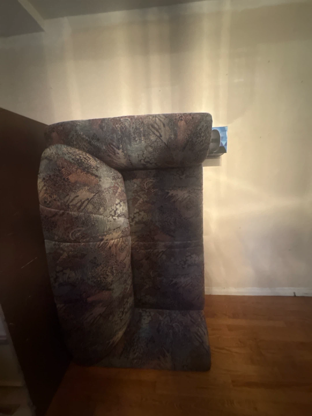 Armchair with patterned fabric