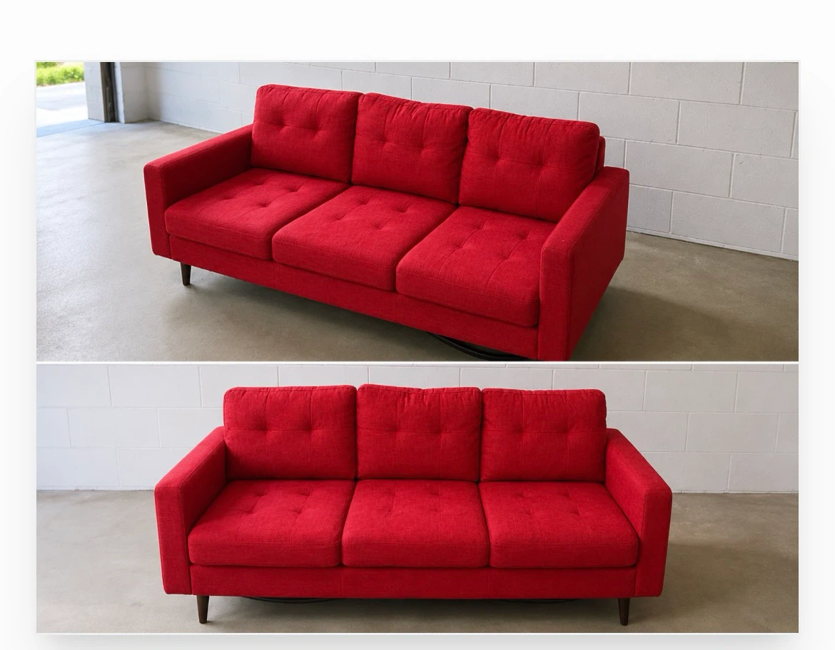 Red 3-Seater Sofa