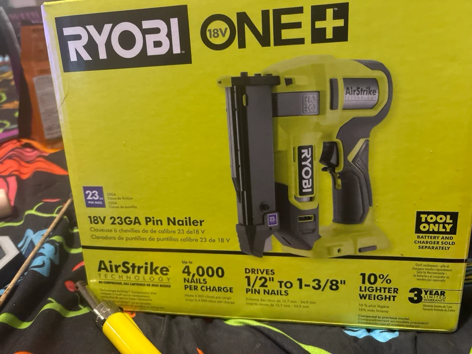 Ryobi ONE+ 18V Cordless AirStrike 23GA Pin Nailer