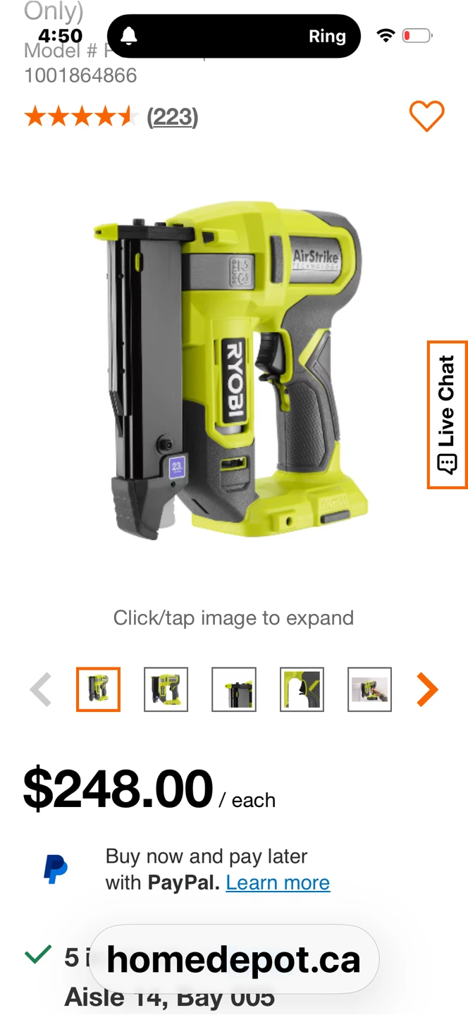 Ryobi ONE+ 18V Cordless AirStrike 23GA Pin Nailer - photo 4