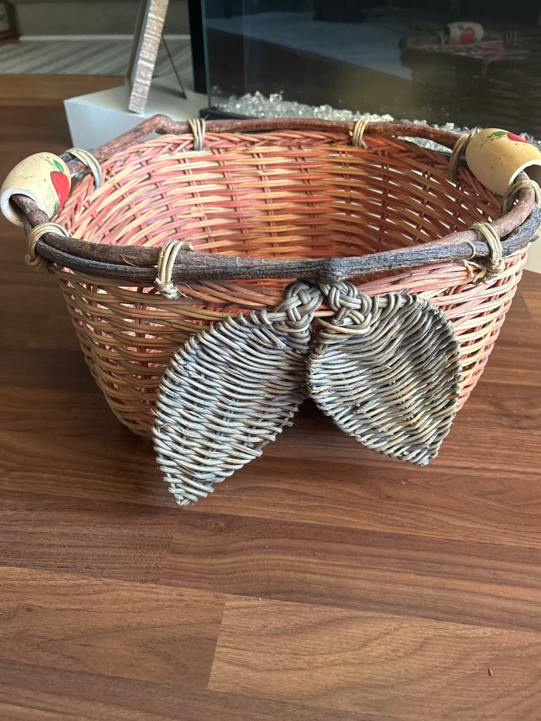 Wicker Basket with Strawberry Detail