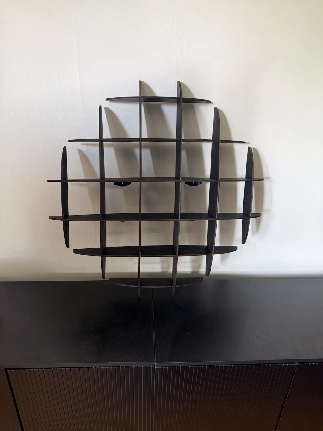 Sphere cross hatch wall shelf modern - photo 3