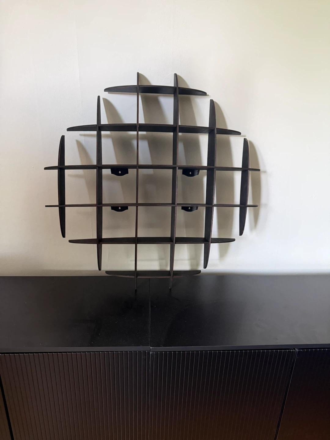 Sphere cross hatch wall shelf modern - photo 4