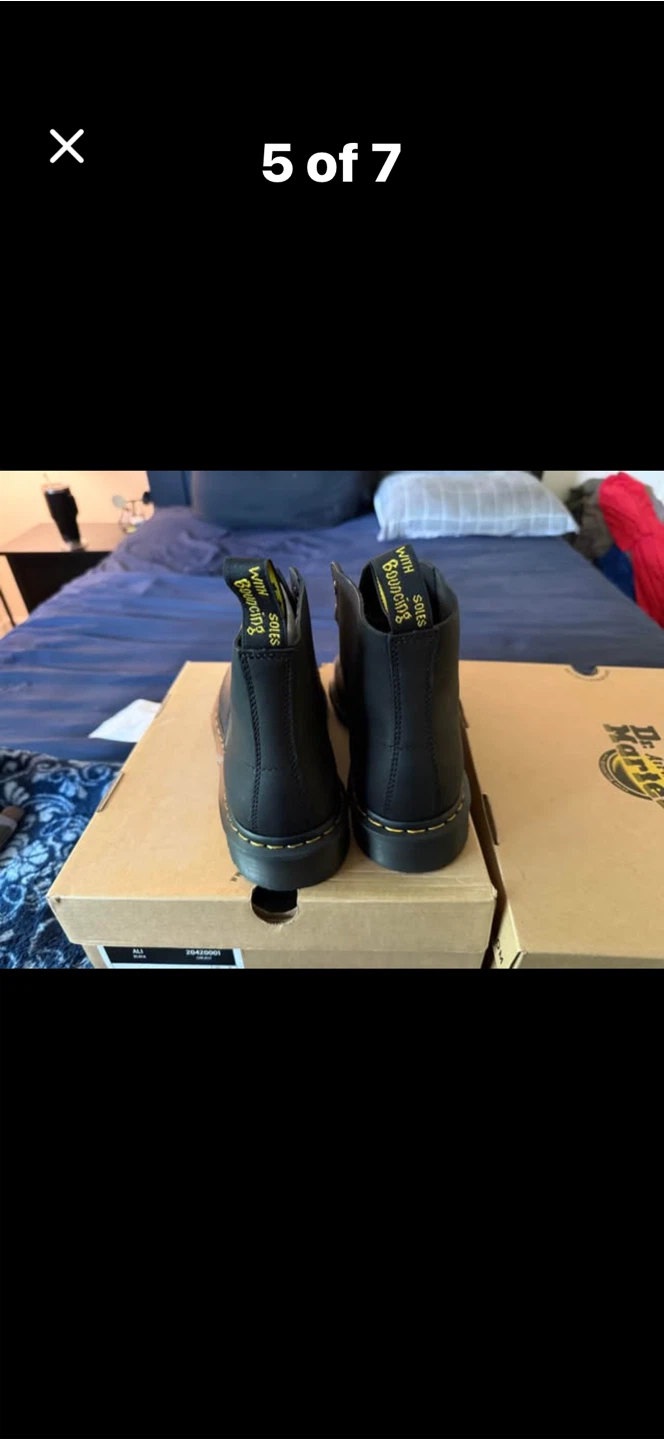 Dr. Martens Black Leather Boots Size 10 - photo 3