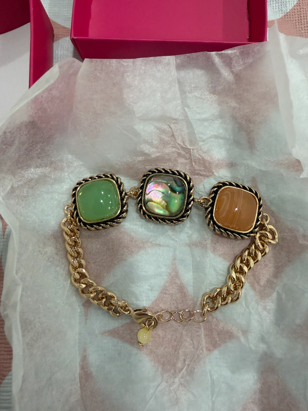 Abalone Gemscape Statement Bracelet
