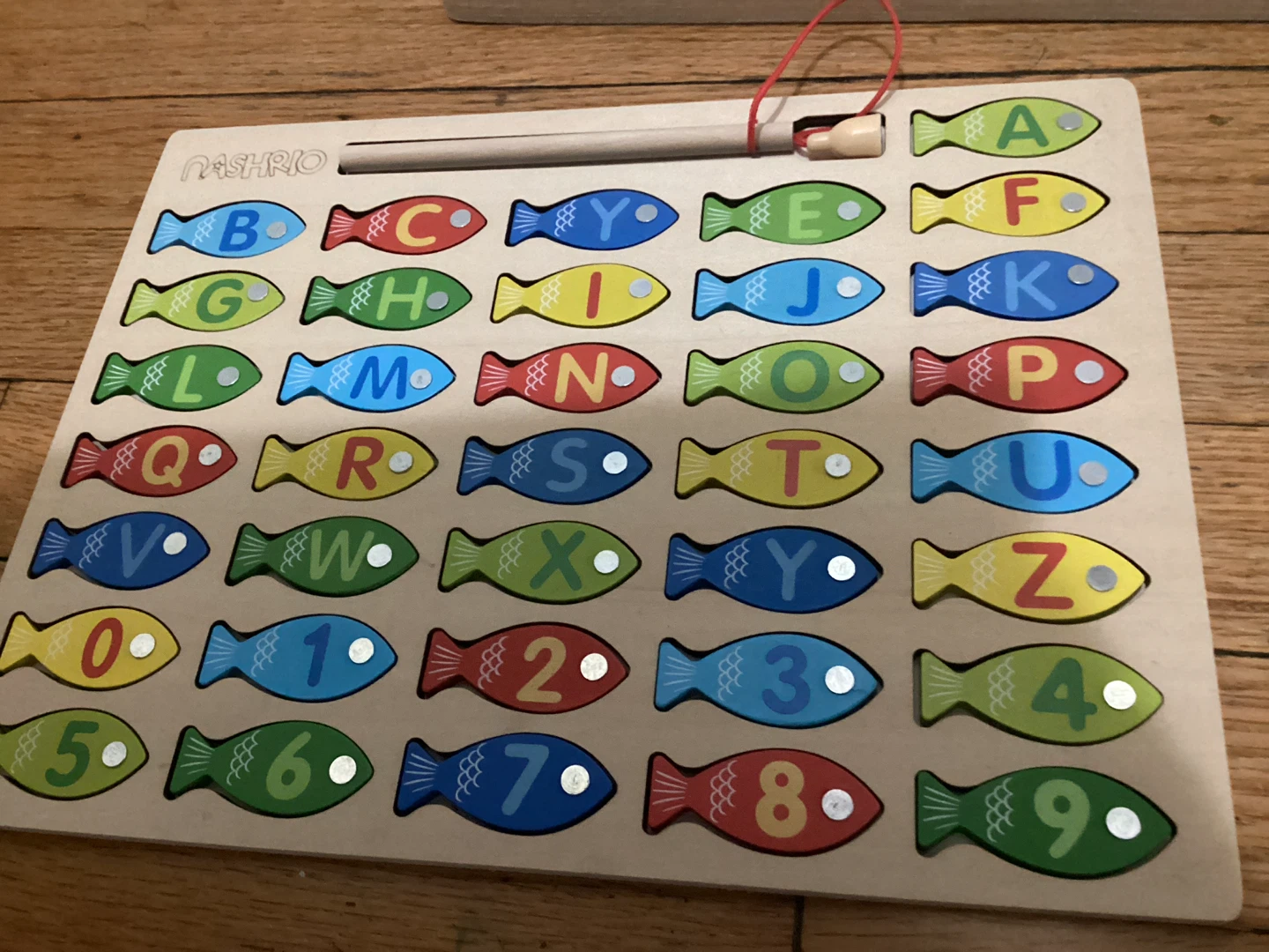 Nashrio Wooden Alphabet and Number Puzzle Board
