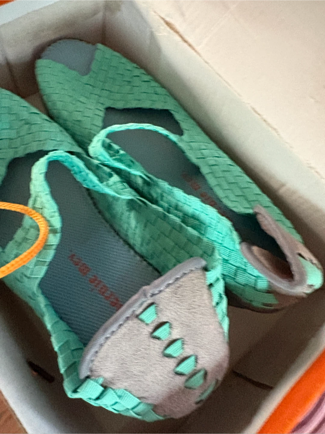 Bernie Mev Hallie Mint Woven Wedge Sandals