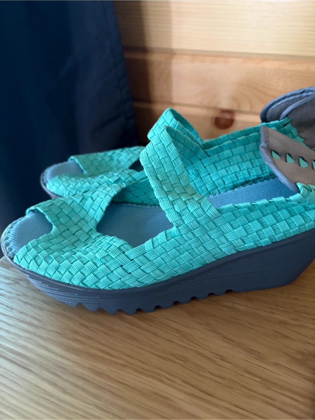 Bernie Mev Hallie Mint Woven Wedge Sandals - photo 2
