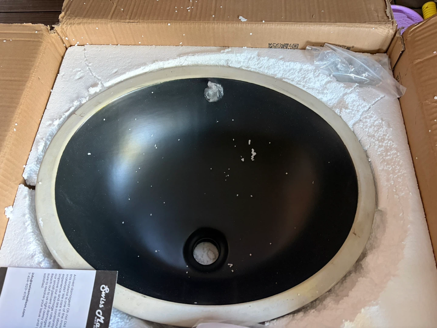 Swiss Madison 18" Oval Undermount Bathroom Sink Matte Black - photo 4