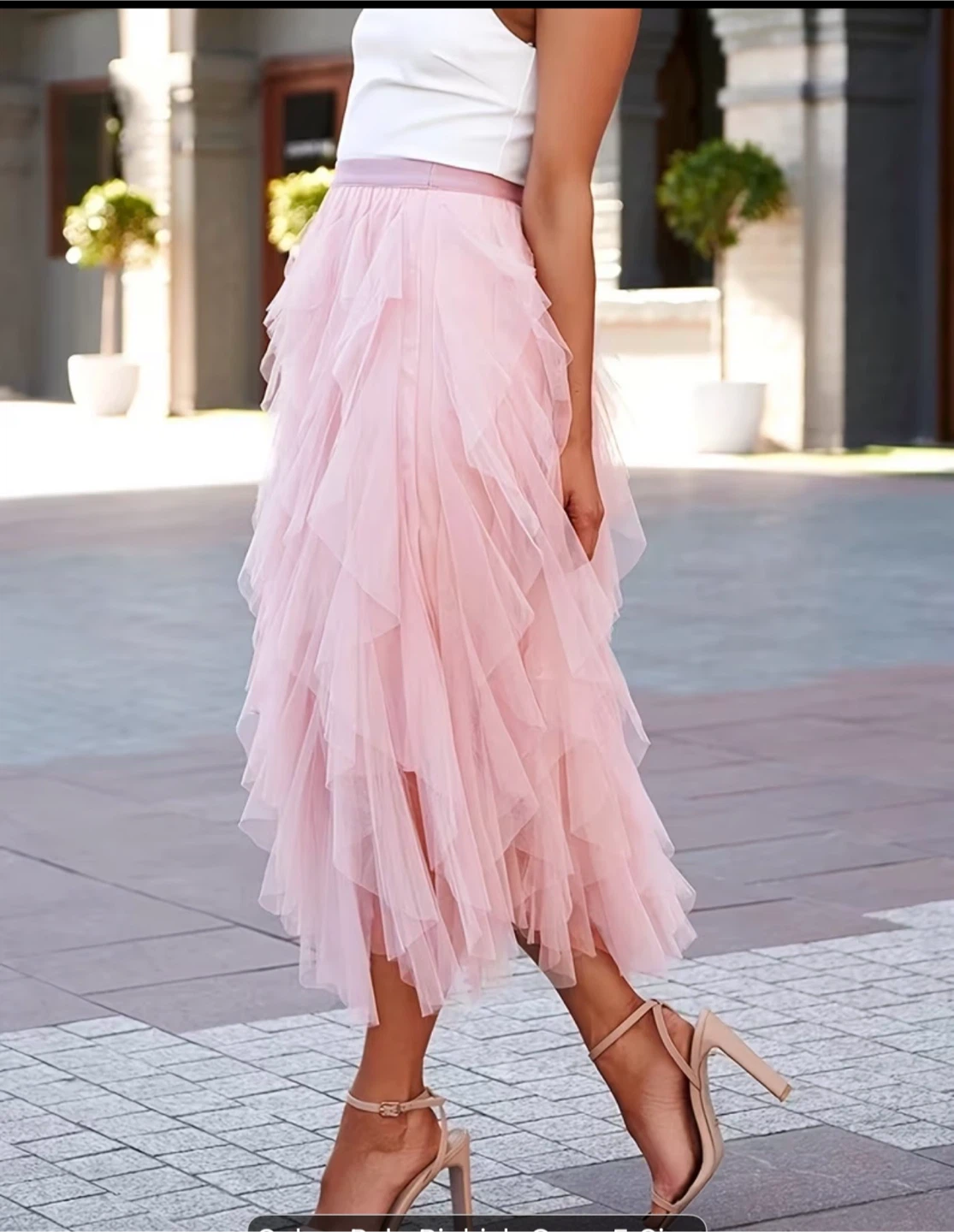 Women's Tulle Layered Midi Skirt Free Size - photo 4