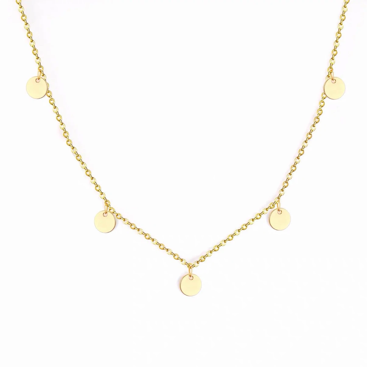 Gold Disc Charm Necklace - photo 2