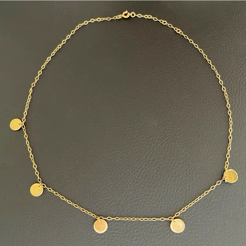 Gold Disc Charm Necklace - photo 4