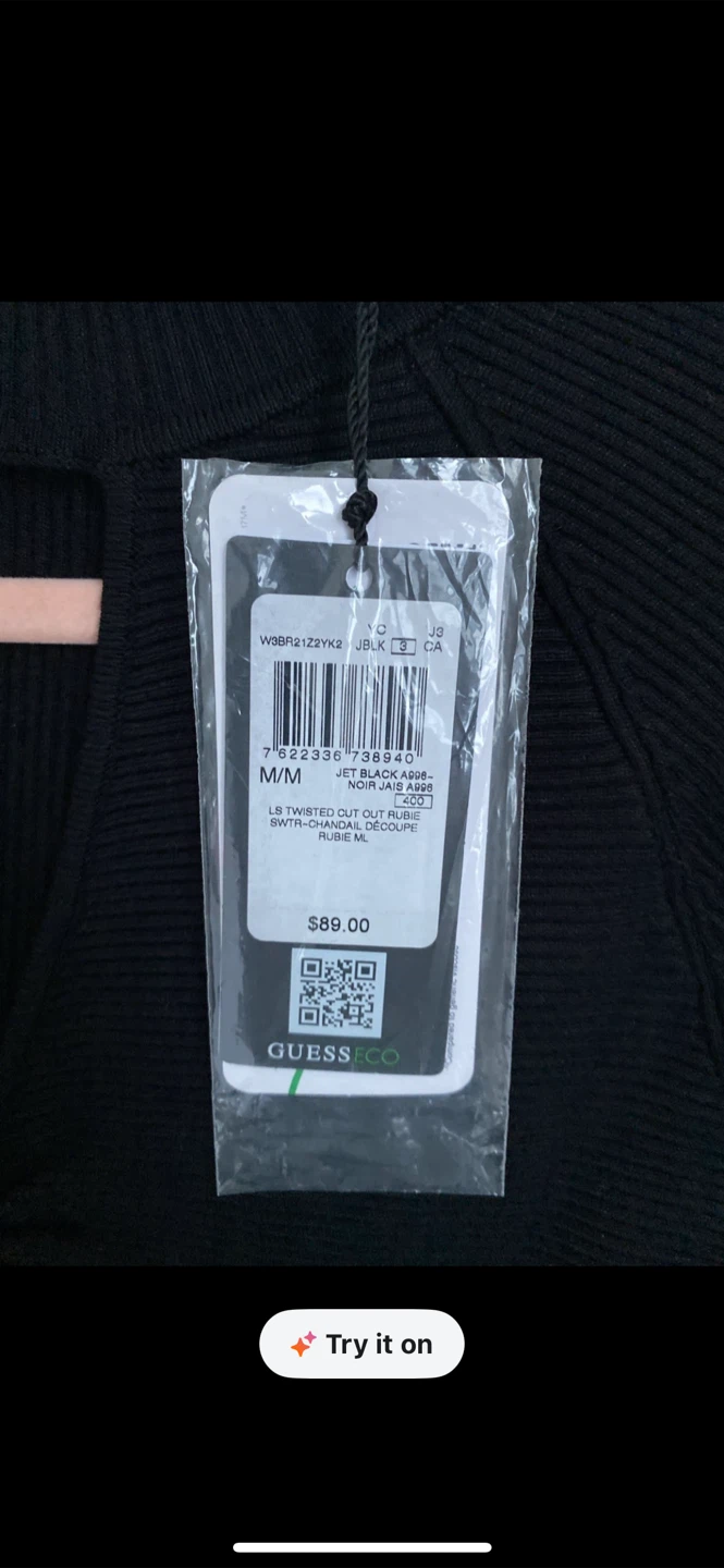 NEW Guess Black Ribbed Sweater - Size M - photo 3