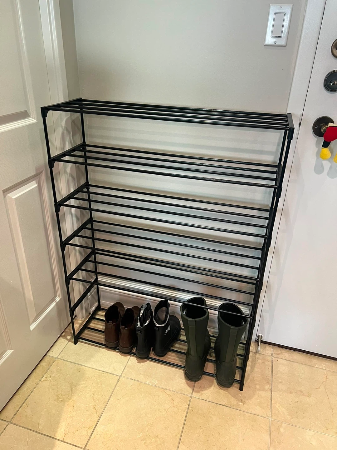 Large Black 5-Tier Shoe Rack