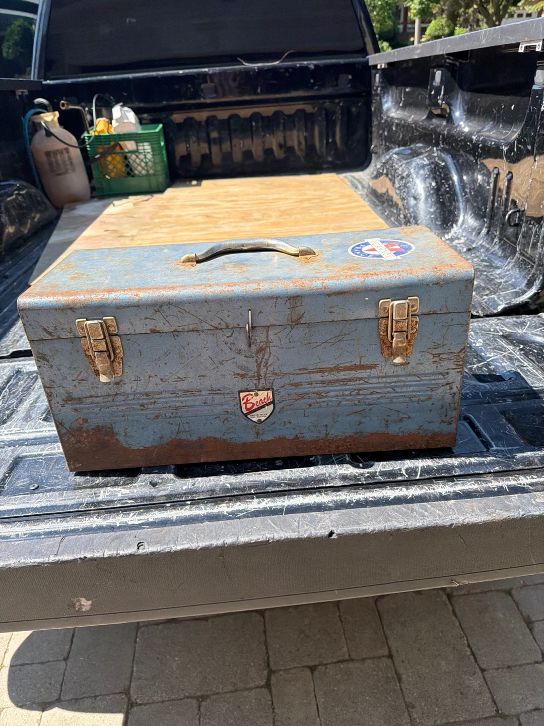 Vintage metal toolbox