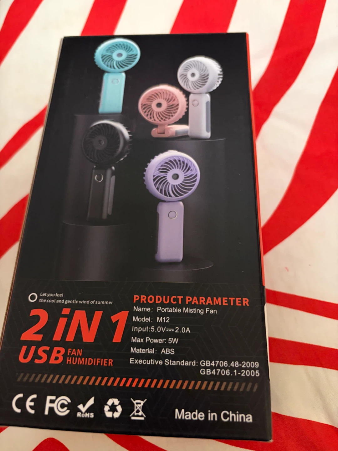 Portable Misting Fan Model M12 in Blue