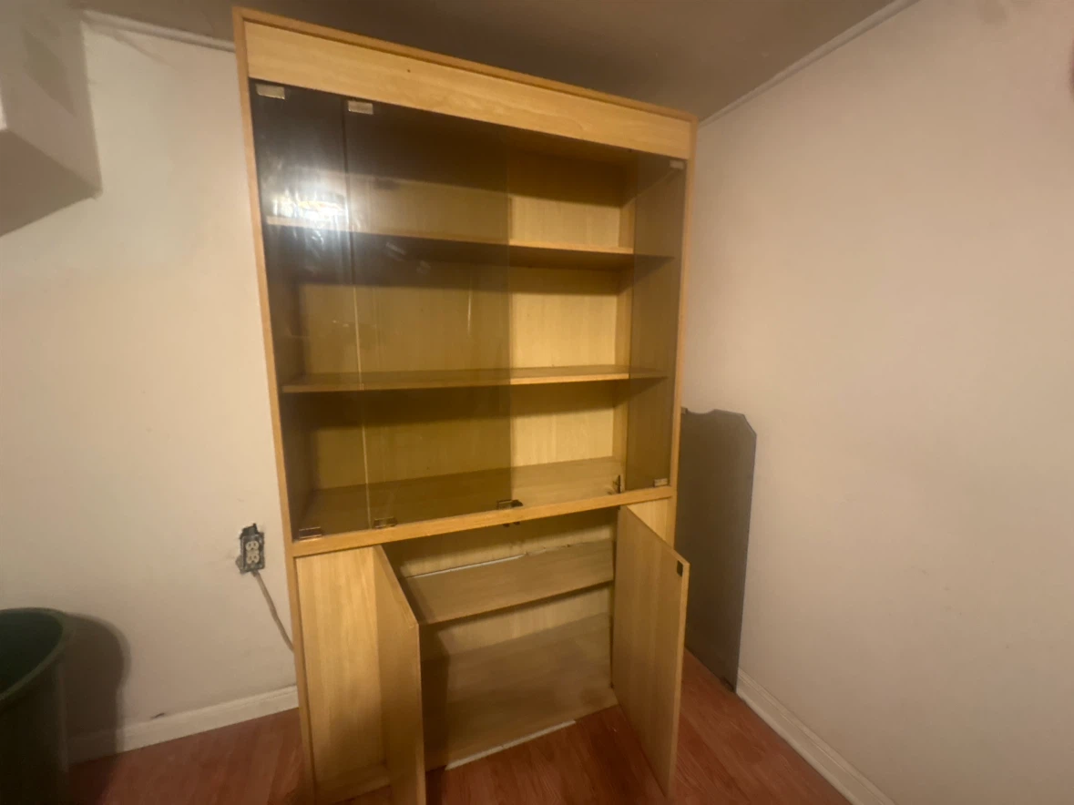 Wooden Bookcase with Glass Doors - photo 2