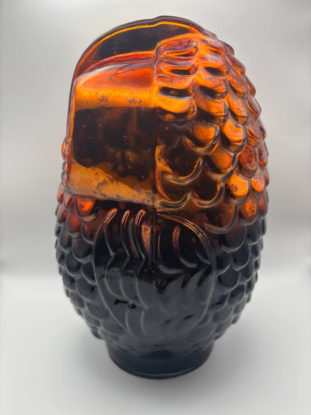 Amber and Black Glass Owl Figurine - Large approx. 12inch - photo 2