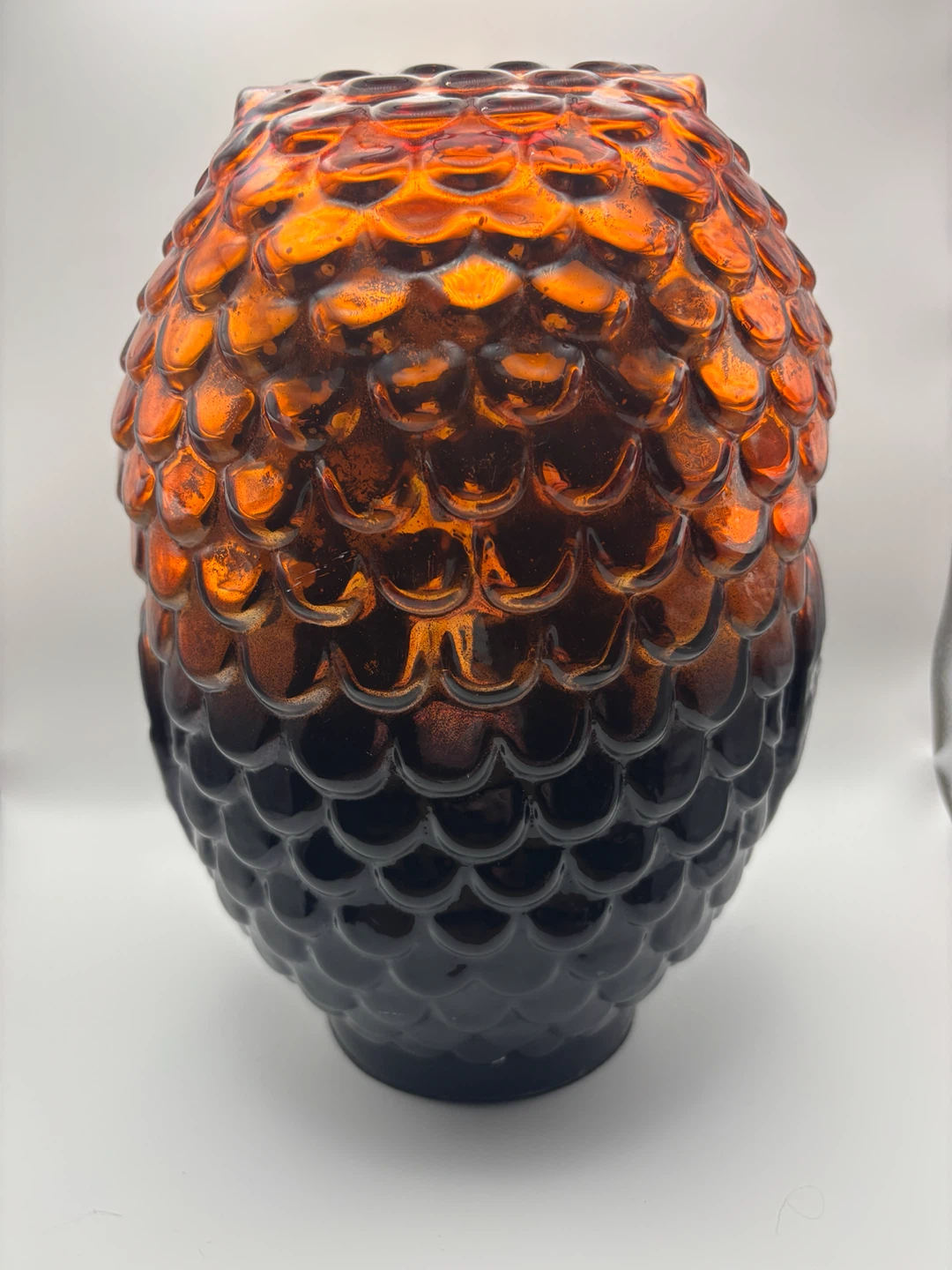 Amber and Black Glass Owl Figurine - Large approx. 12inch - photo 3