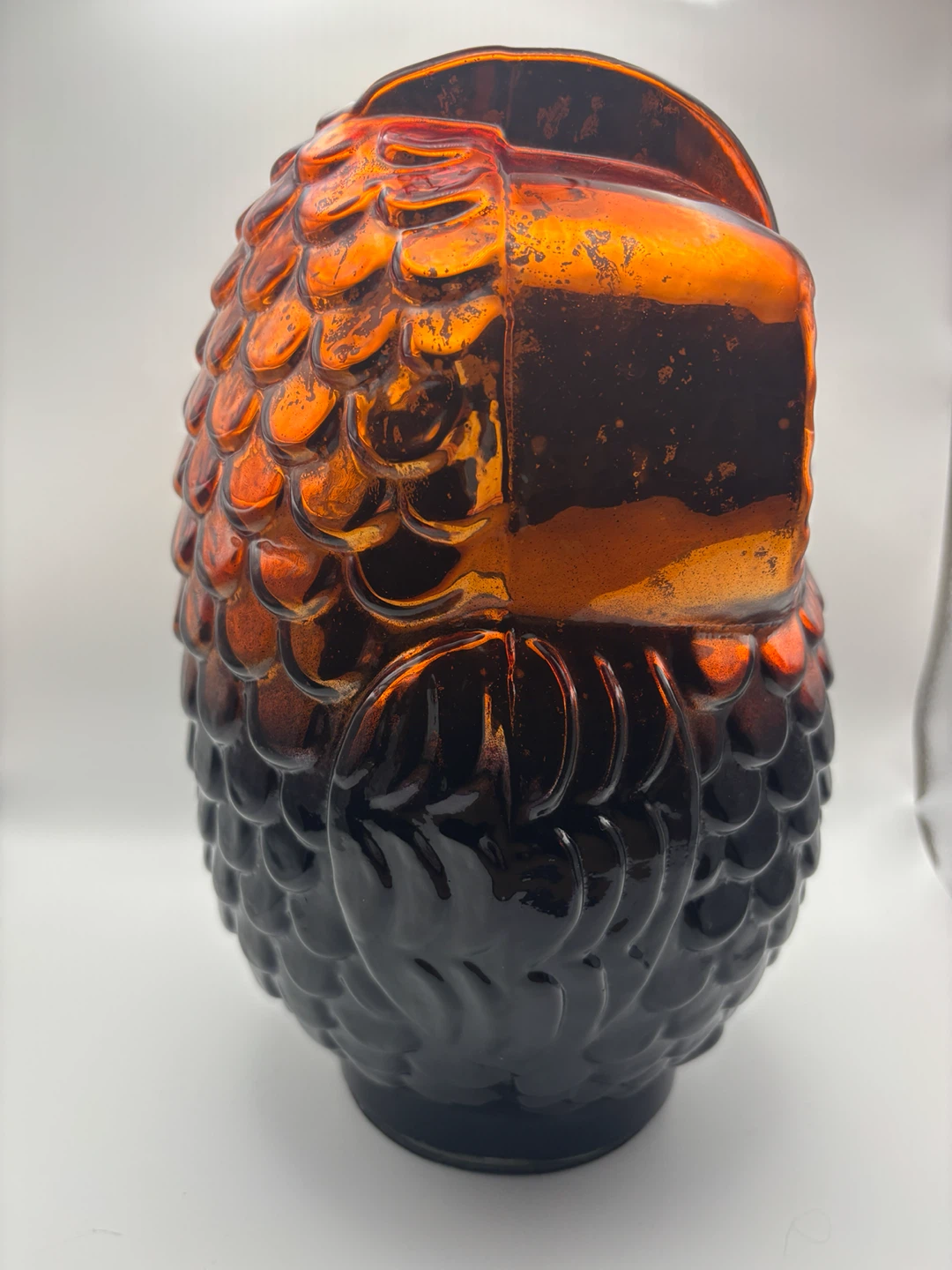 Amber and Black Glass Owl Figurine - Large approx. 12inch - photo 4