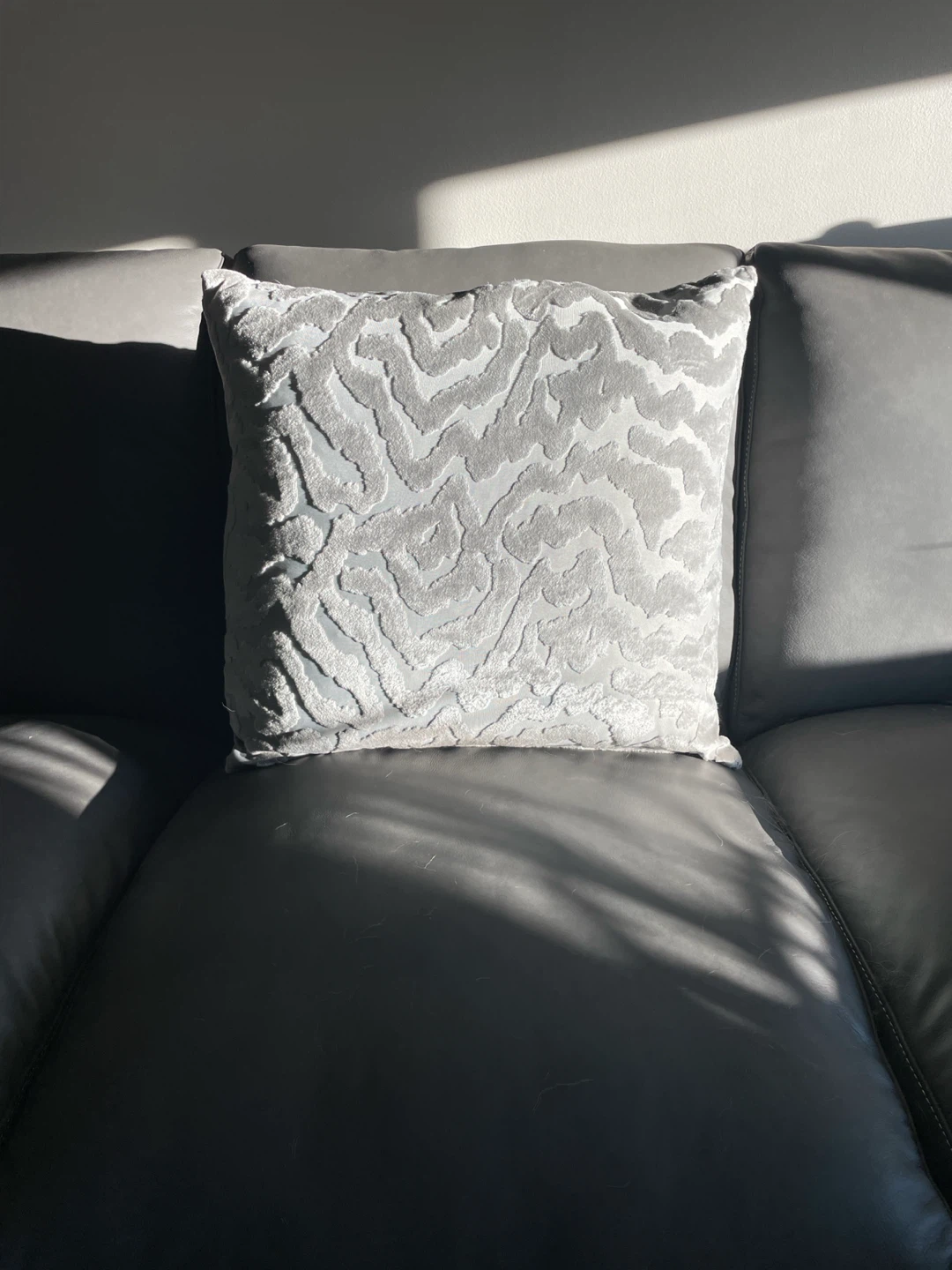 Decorative Throw Pillow - Gray Wave Pattern