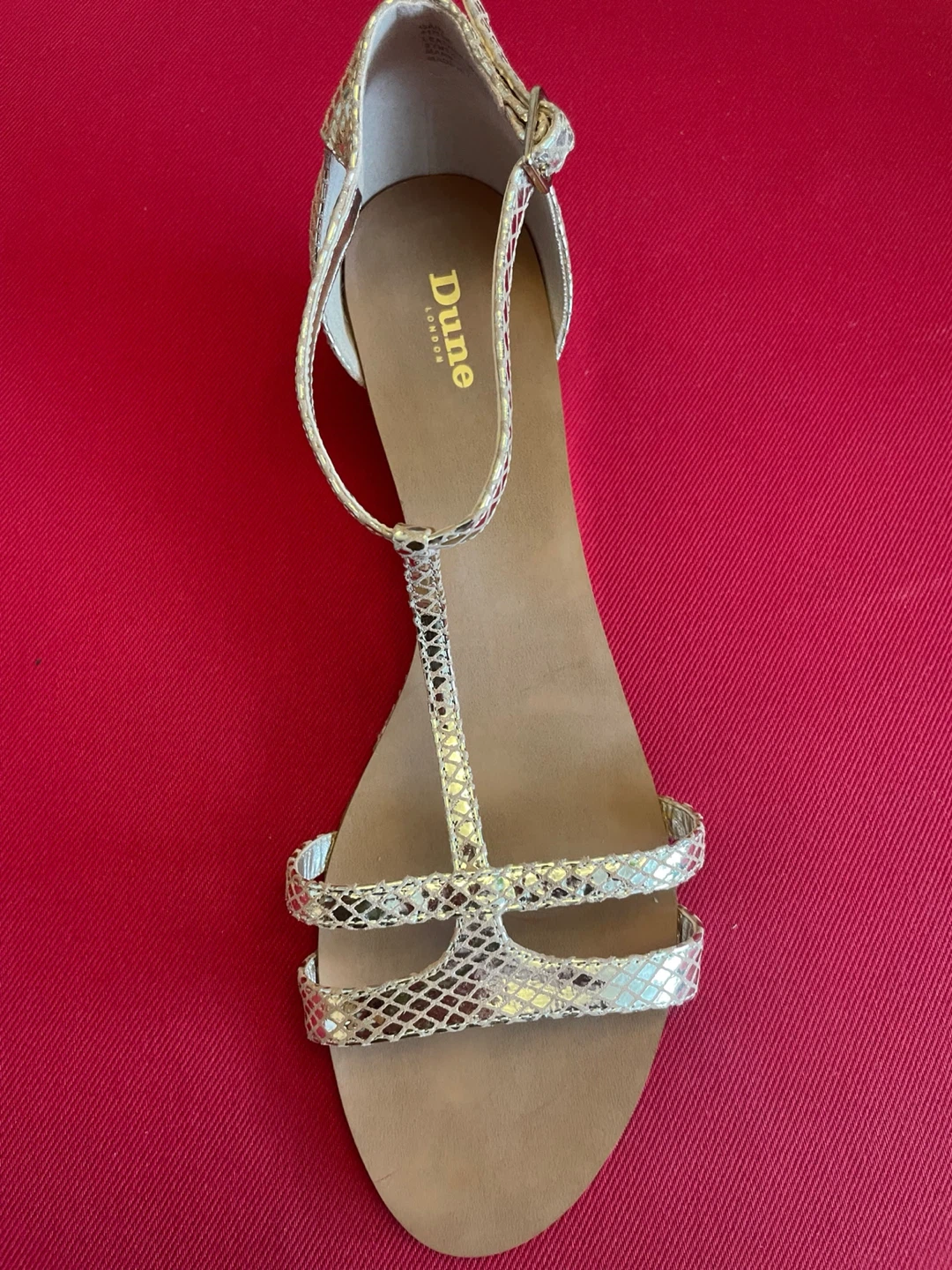 Dune London Gold Wedge Sandals