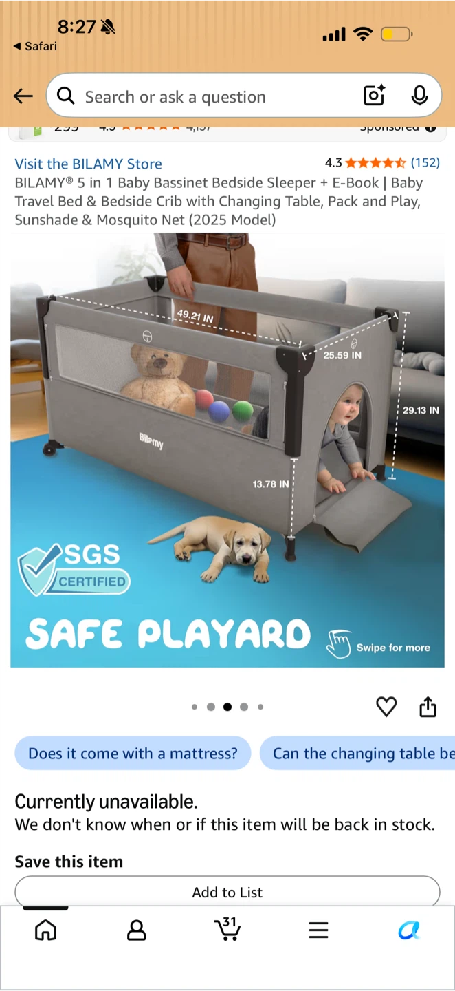 COMPLETELY NEW! 5-in-1 Baby Bassinet Bedside - photo 3