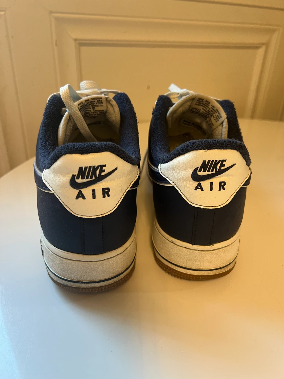 Nike Air Force 1 Navy & White Sneakers - photo 3