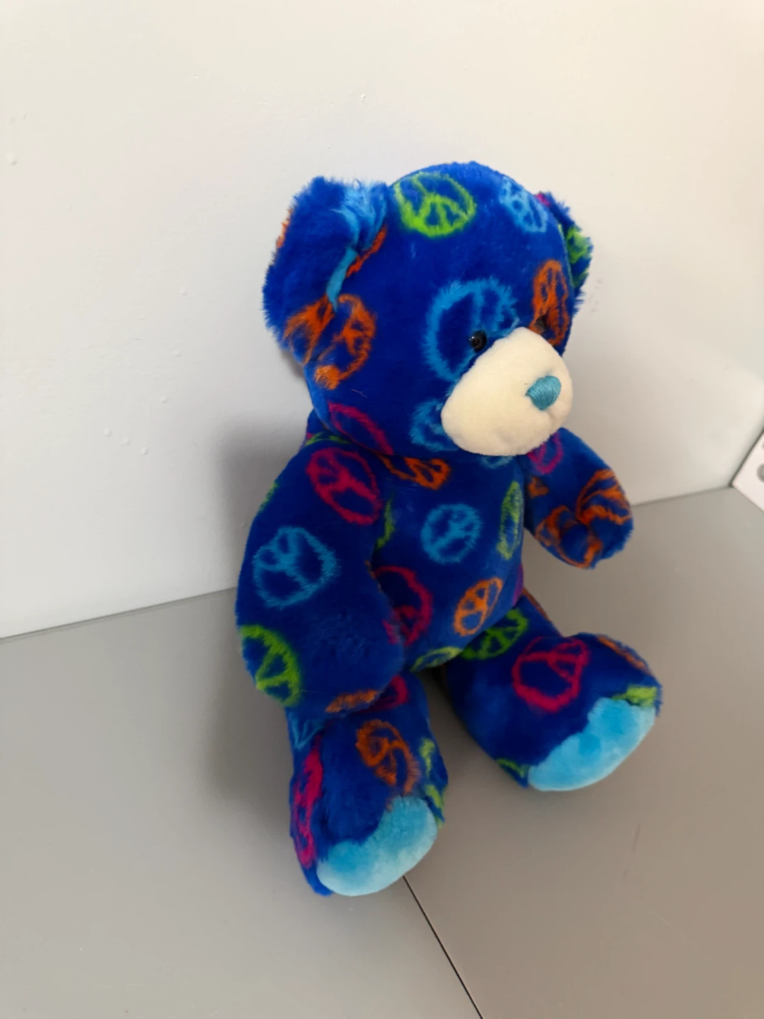 Build-A-Bear Royal Blue Peace Sign Teddy Retired 2009 - photo 2