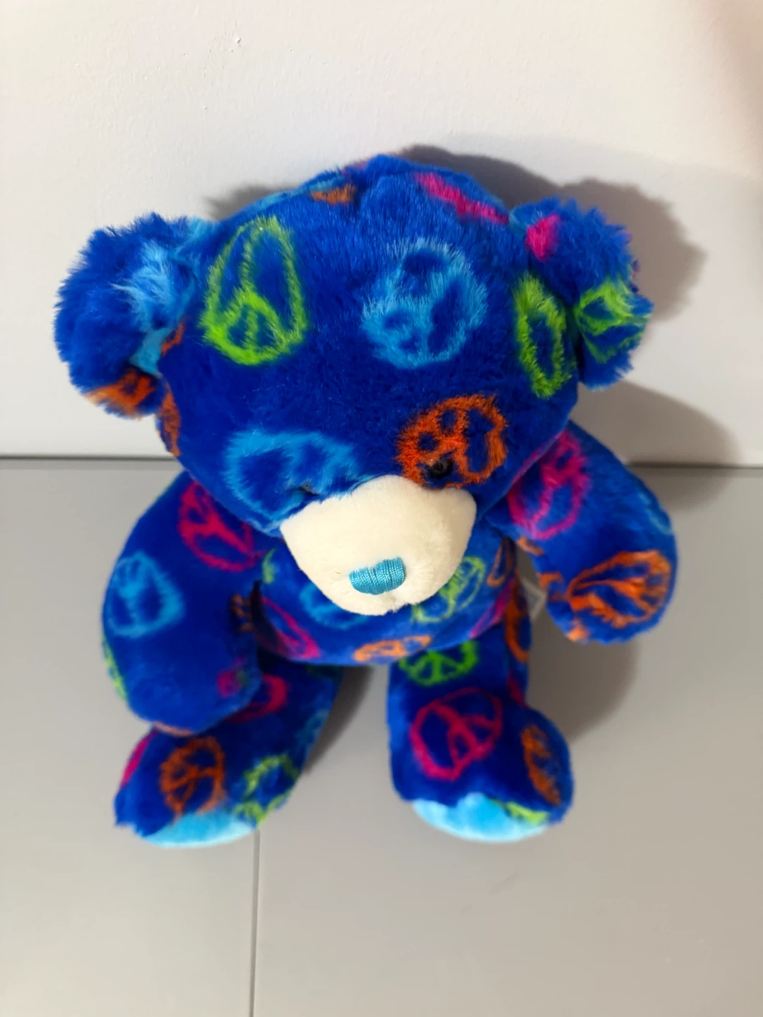 Build-A-Bear Royal Blue Peace Sign Teddy Retired 2009 - photo 3