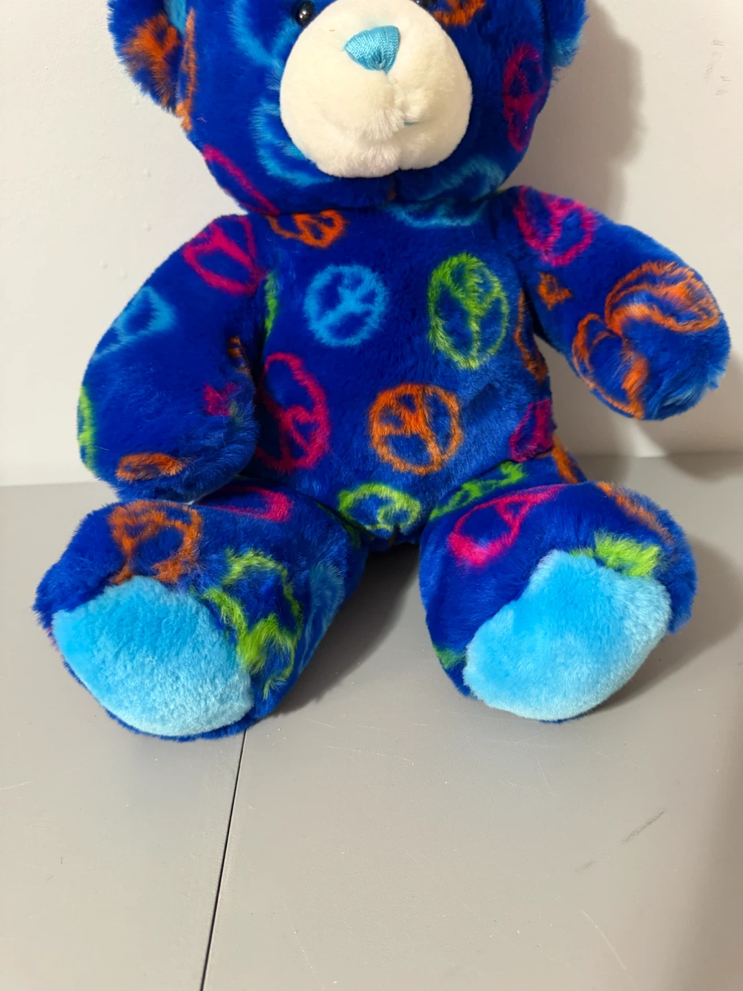 Build-A-Bear Royal Blue Peace Sign Teddy Retired 2009 - photo 4