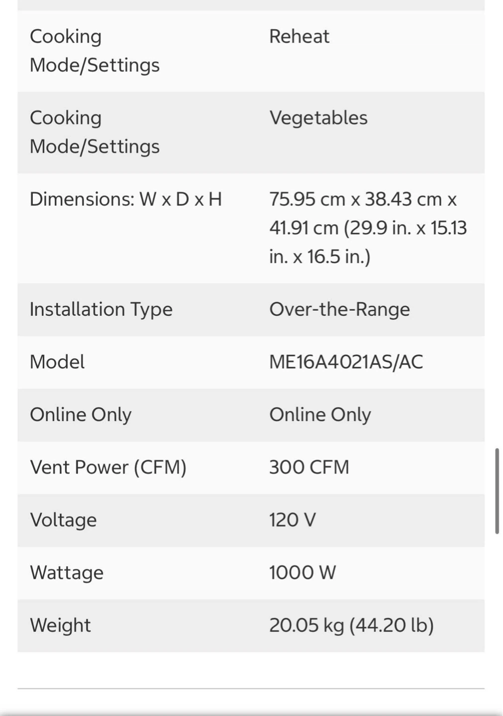 Samsung Stainless Steel Over-the-Range Microwave ME16A4021AS/AC - photo 5